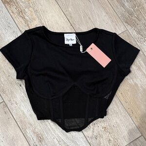 Sky Moon Size S NWT Stylish Black Women's Corset Top